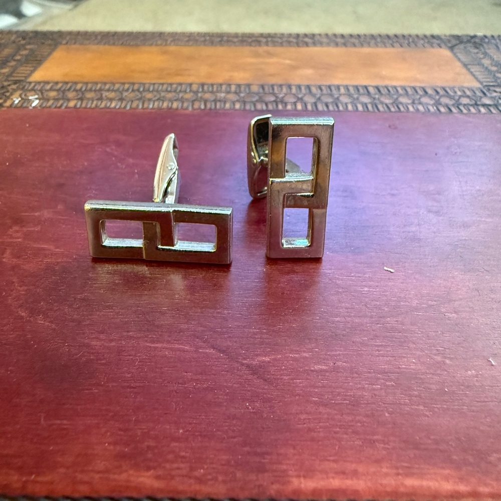 Dunhill Silver Rectangular Cufflinks - image 1